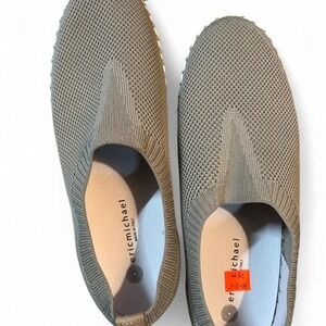 Olive green‎ Eric Michael knit slip-on sneakers 8